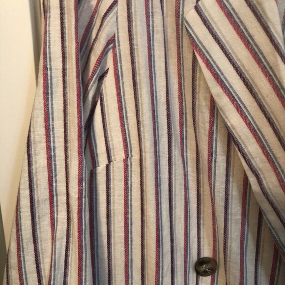 Anthropologie Dolan Left Coast Cream Anna Striped Linen Blazer - Picture 7 of 15